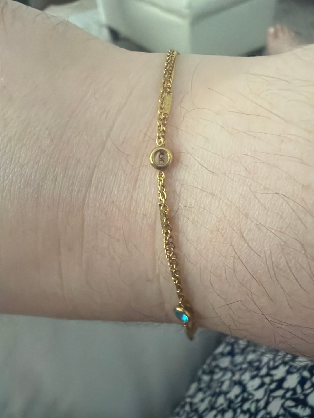 Customer photo review of Layered Blue Athena Crystal Bracelet