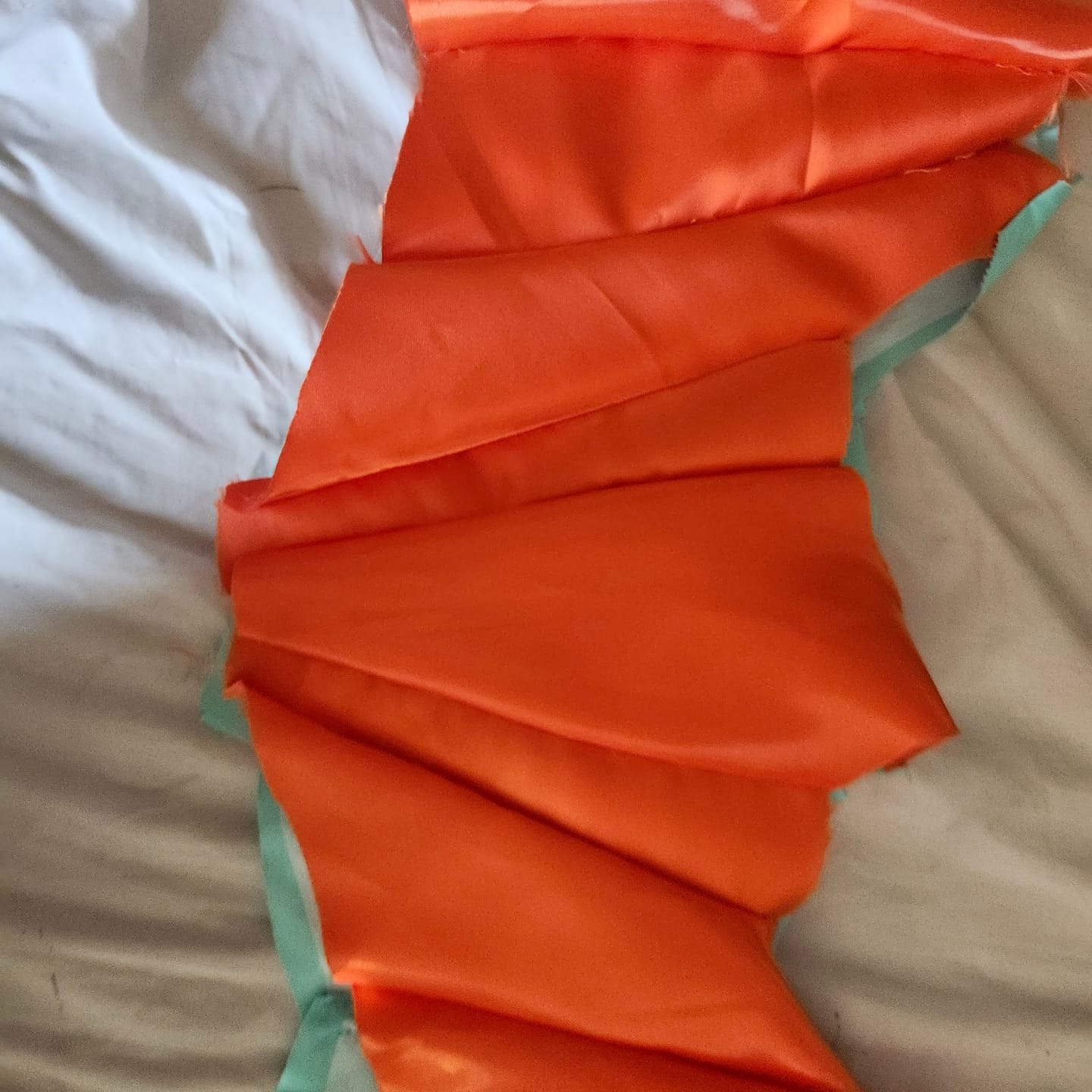 Customer photo review of Orange Liquid Bridal Satin