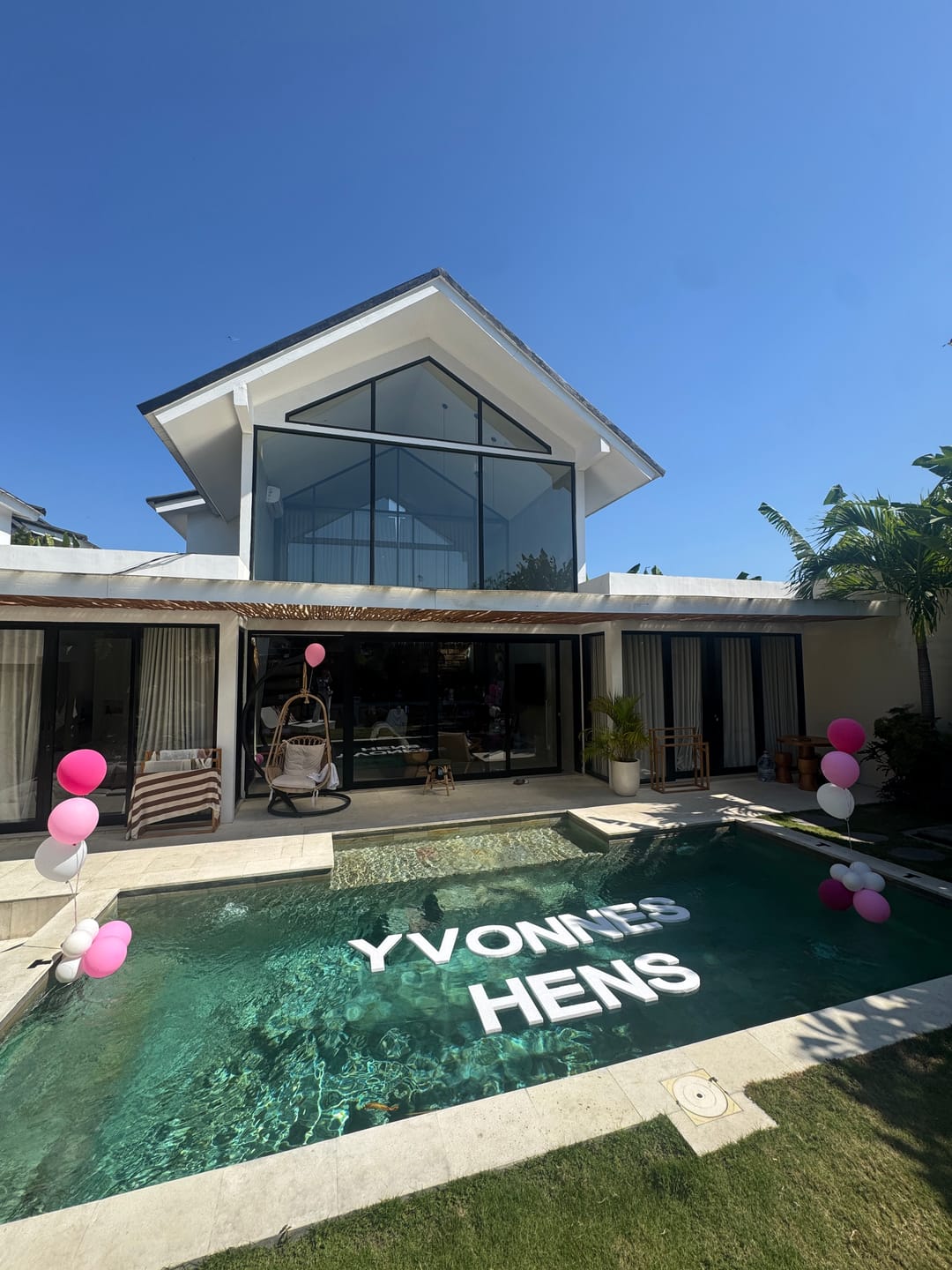 Customer photo review of Floating Letters – Custom Pool Message Setup