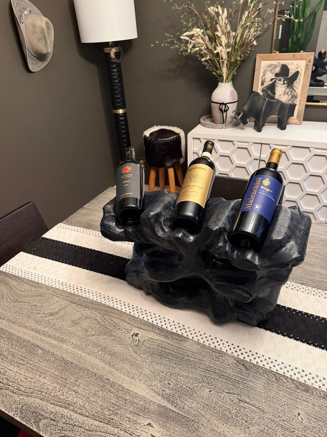 Customer photo review of Rustic Wine Rack For Kitchen Island Rustic Feature
