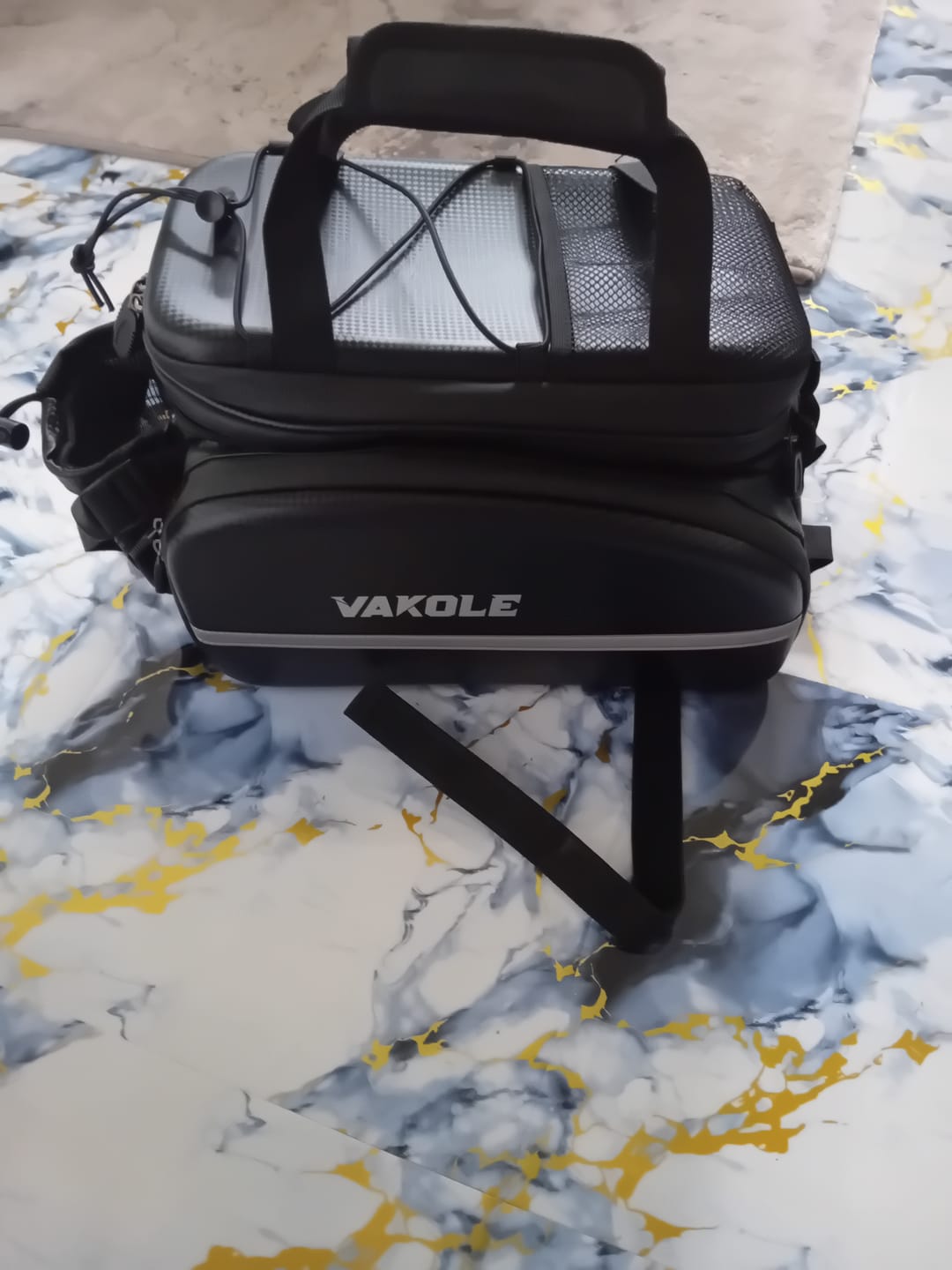 Customer photo review of Vakole Waterproof Bike Rack Bag With Large Capacity (17-35L)