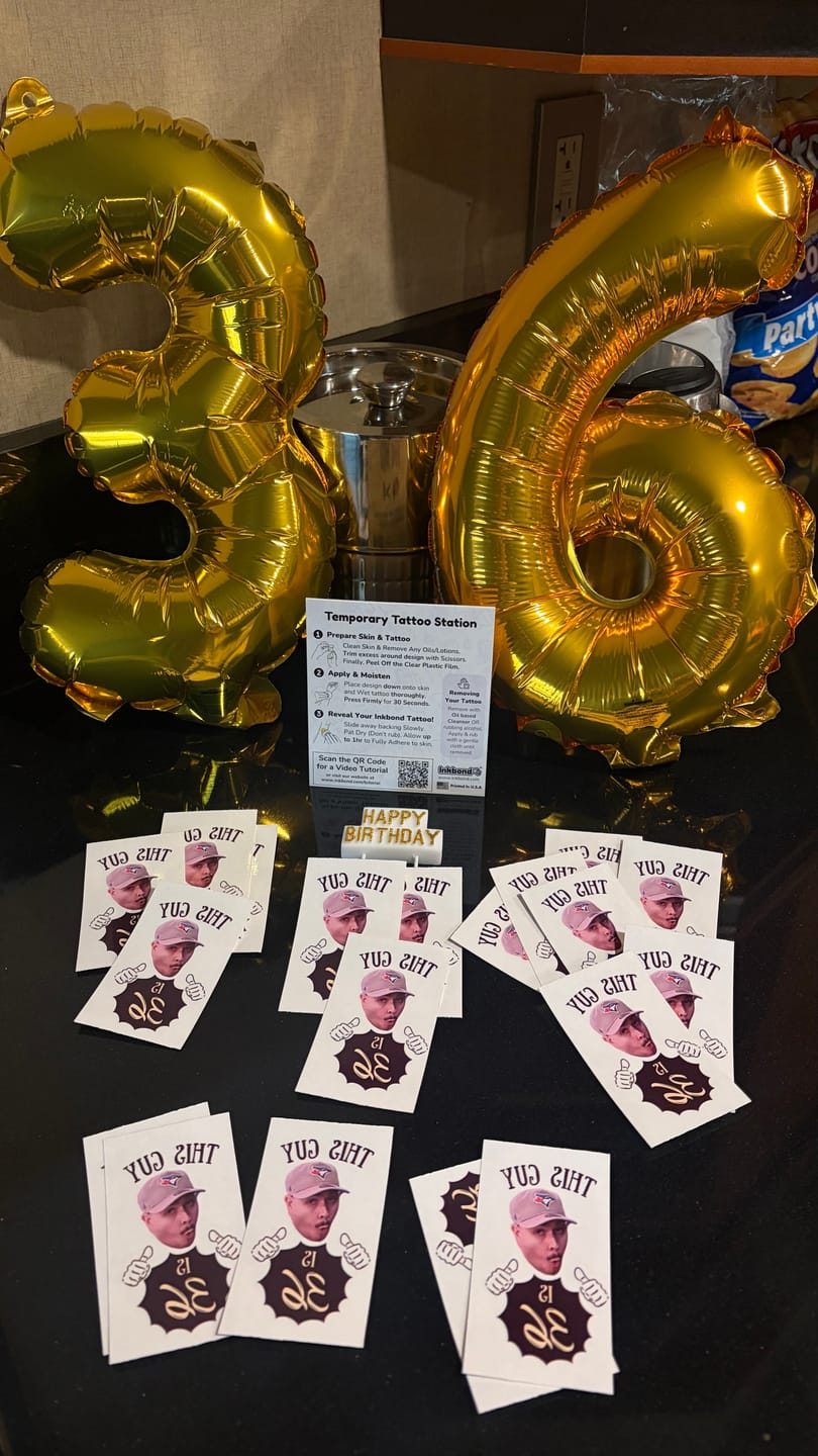 Customer photo review of This Guy's Birthday with Hands Custom Tattoo