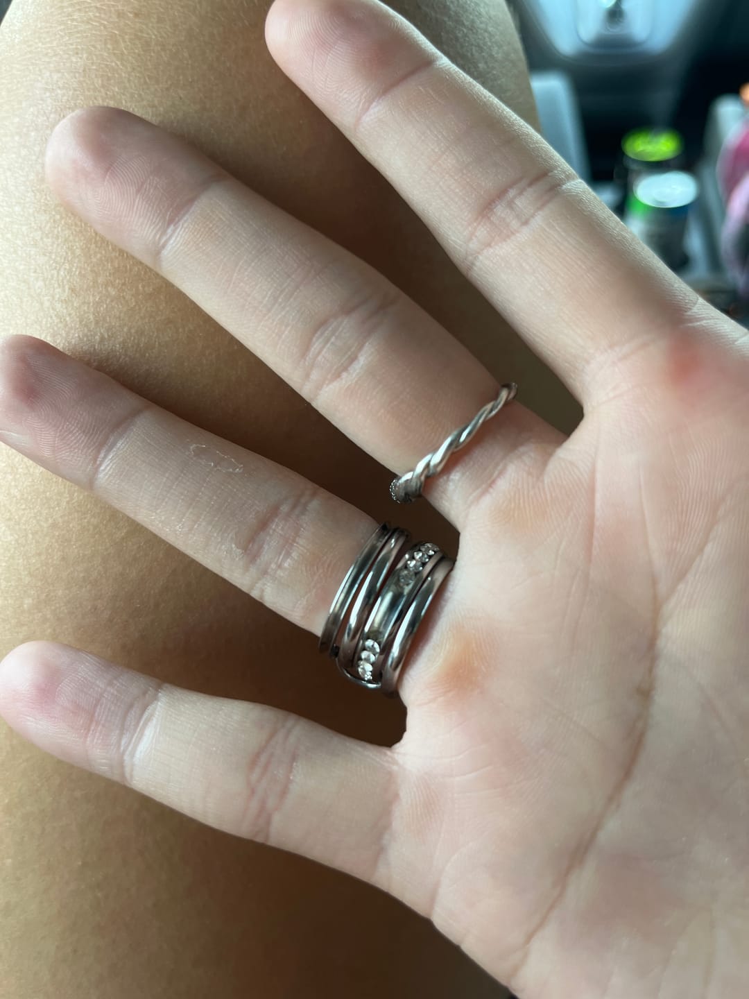 Customer photo review of 'Forever' Link Crystal & Silver Ring