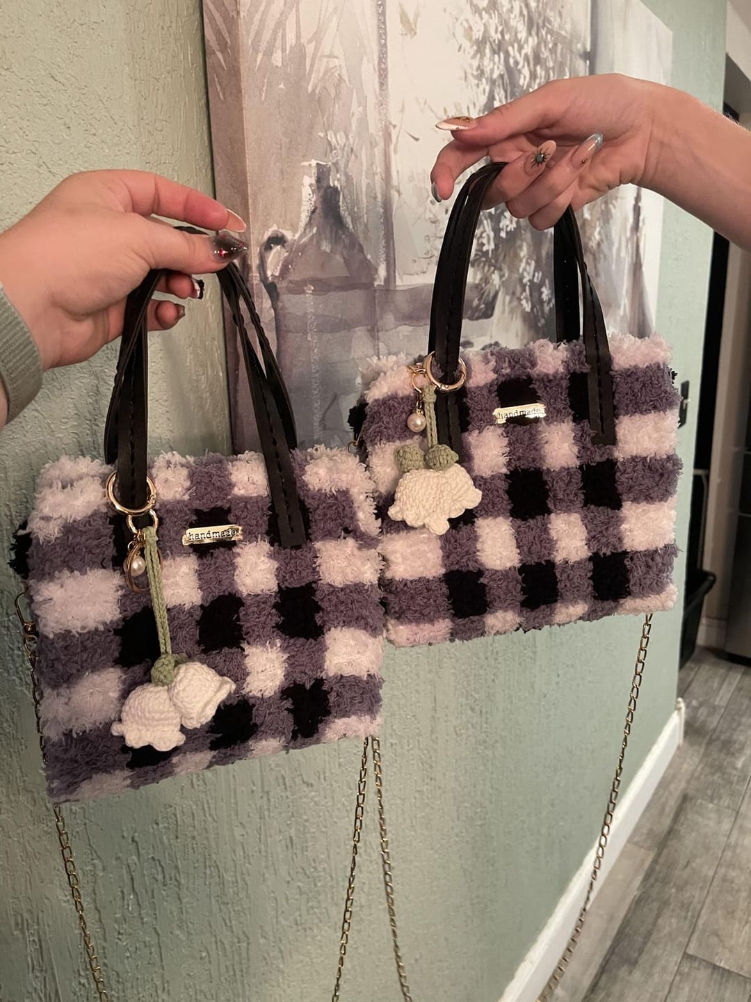 Customer photo review of Black Gingham - Woven Tote Bag Kit