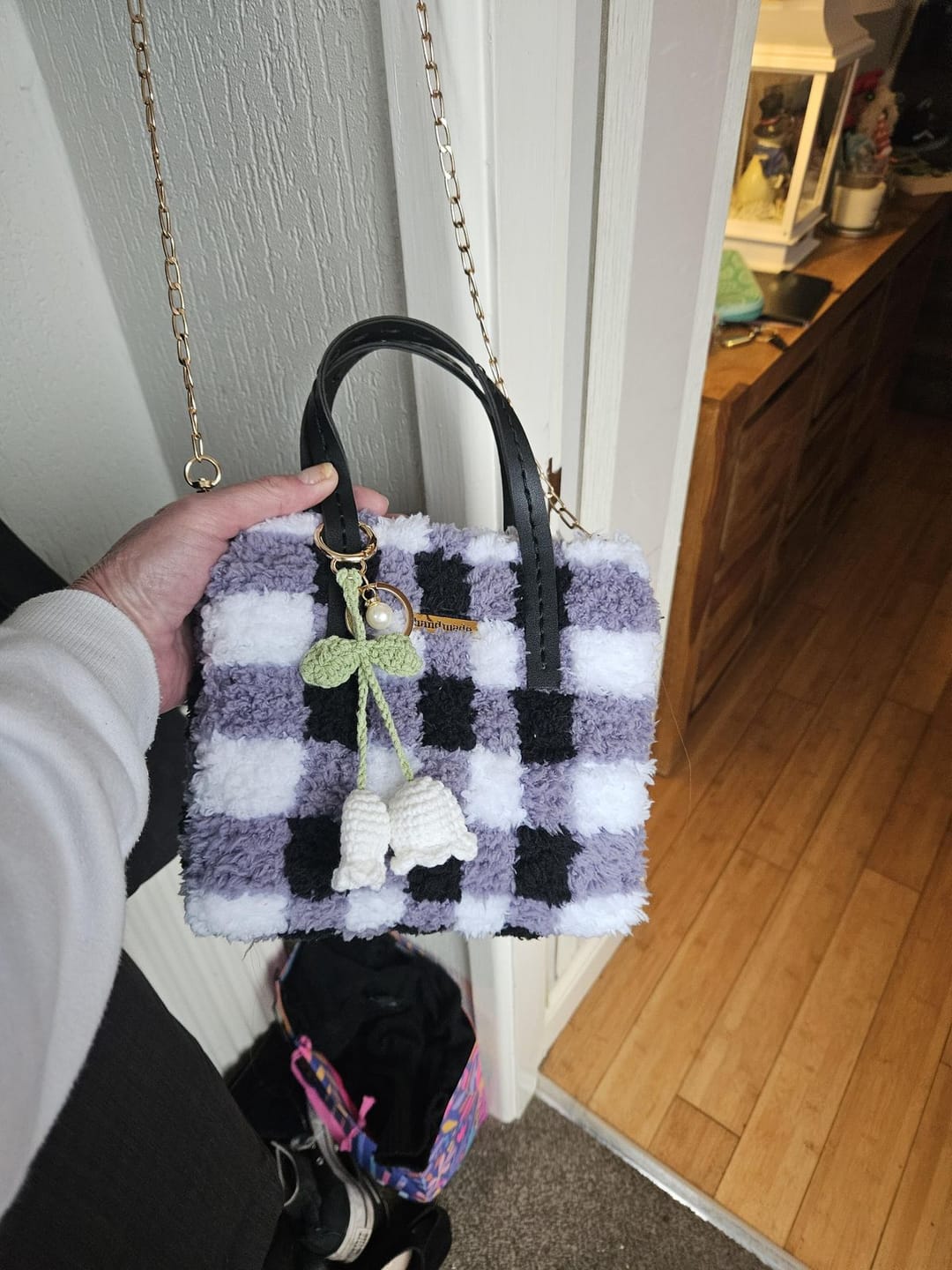 Customer photo review of Black Gingham - Woven Tote Bag Kit