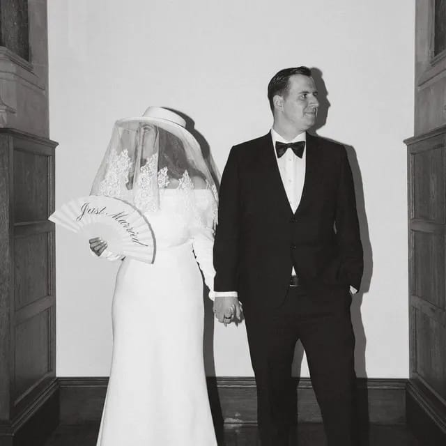 Customer photo review of White Bridal Hat with Lace Veil