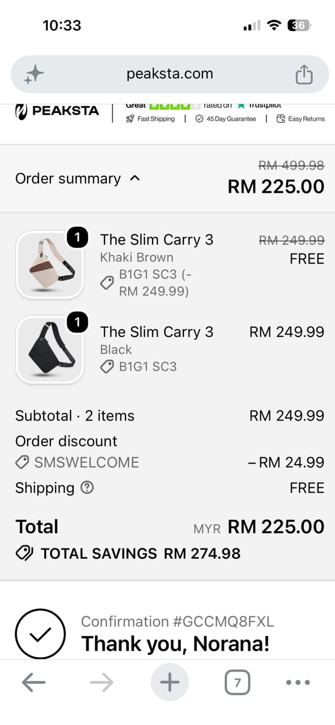 Customer photo review of The Slim Carry 2