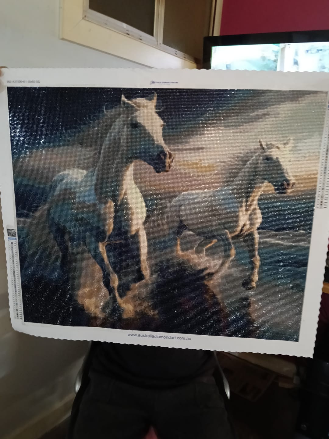 Customer photo review of White Majestic Horses II (Diamond Painting)