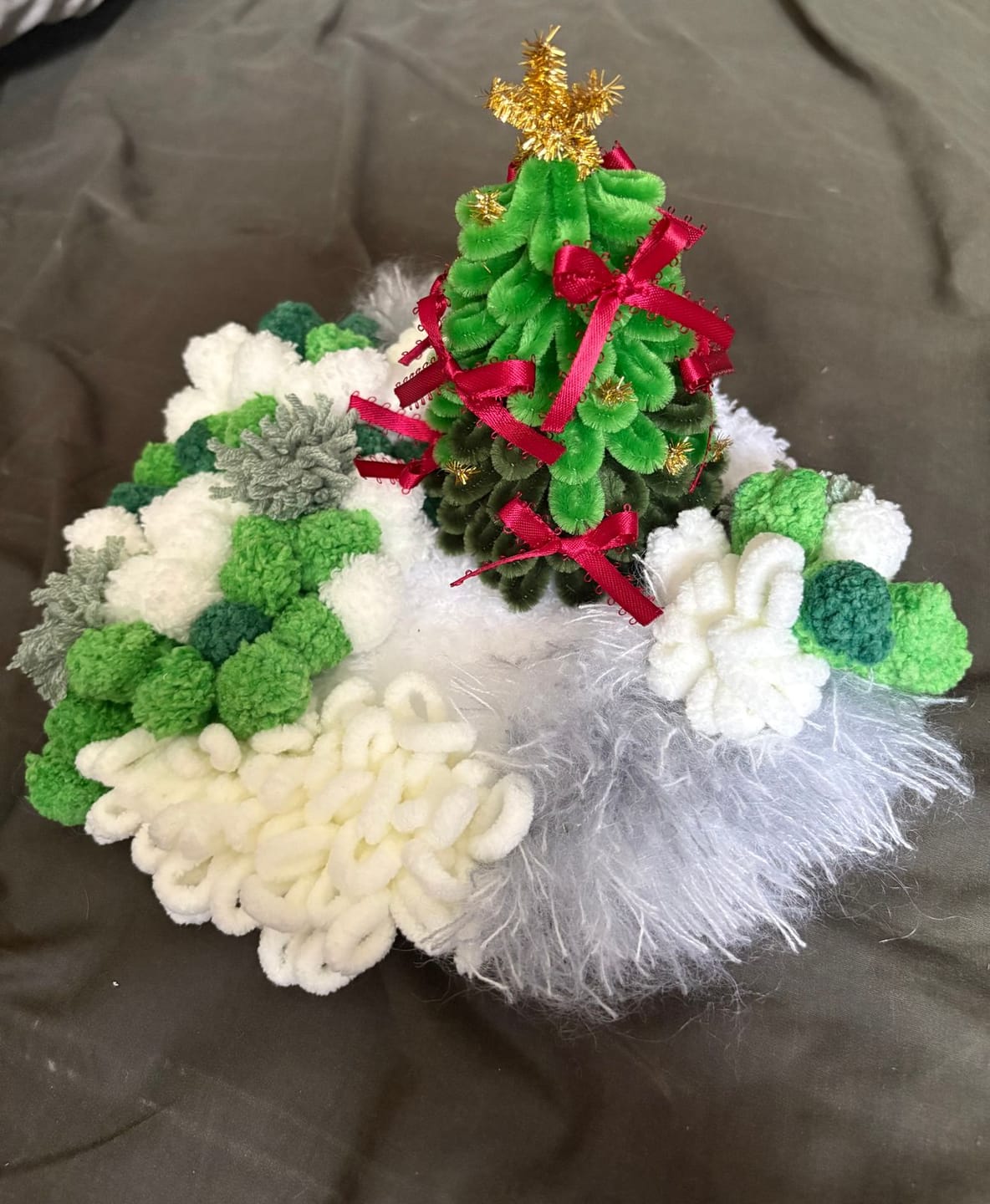 Customer photo review of Twinkling Christmas Tree - Moss Coaster Kit