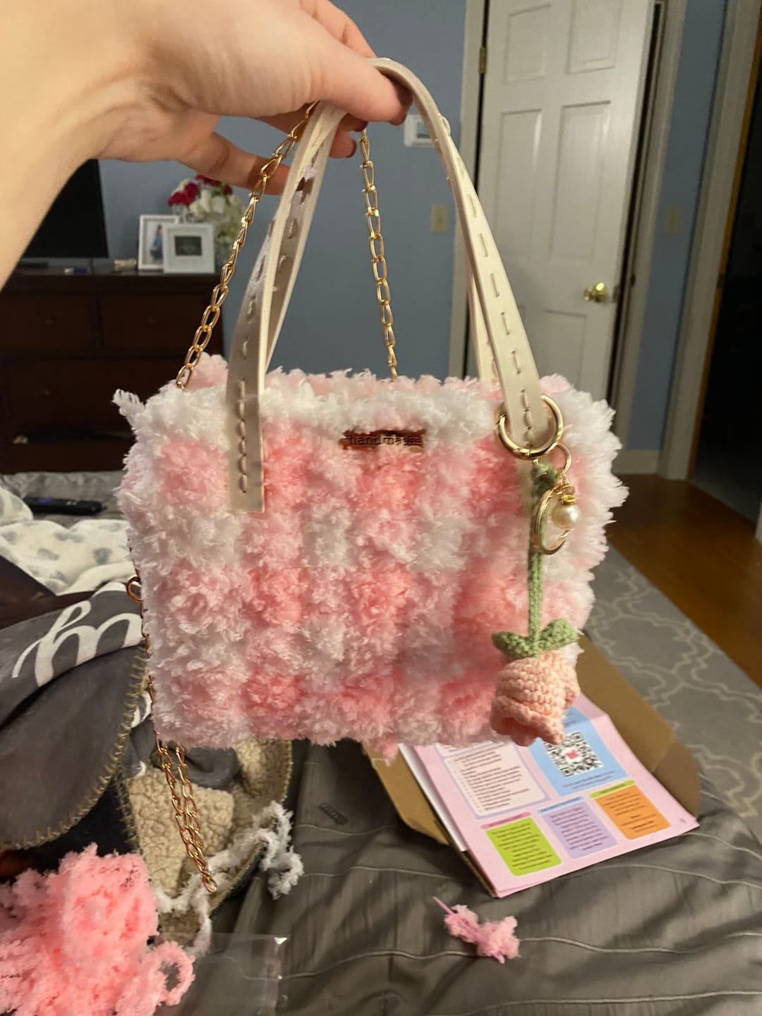 Customer photo review of Pink Gingham - Woven Tote Bag Kit