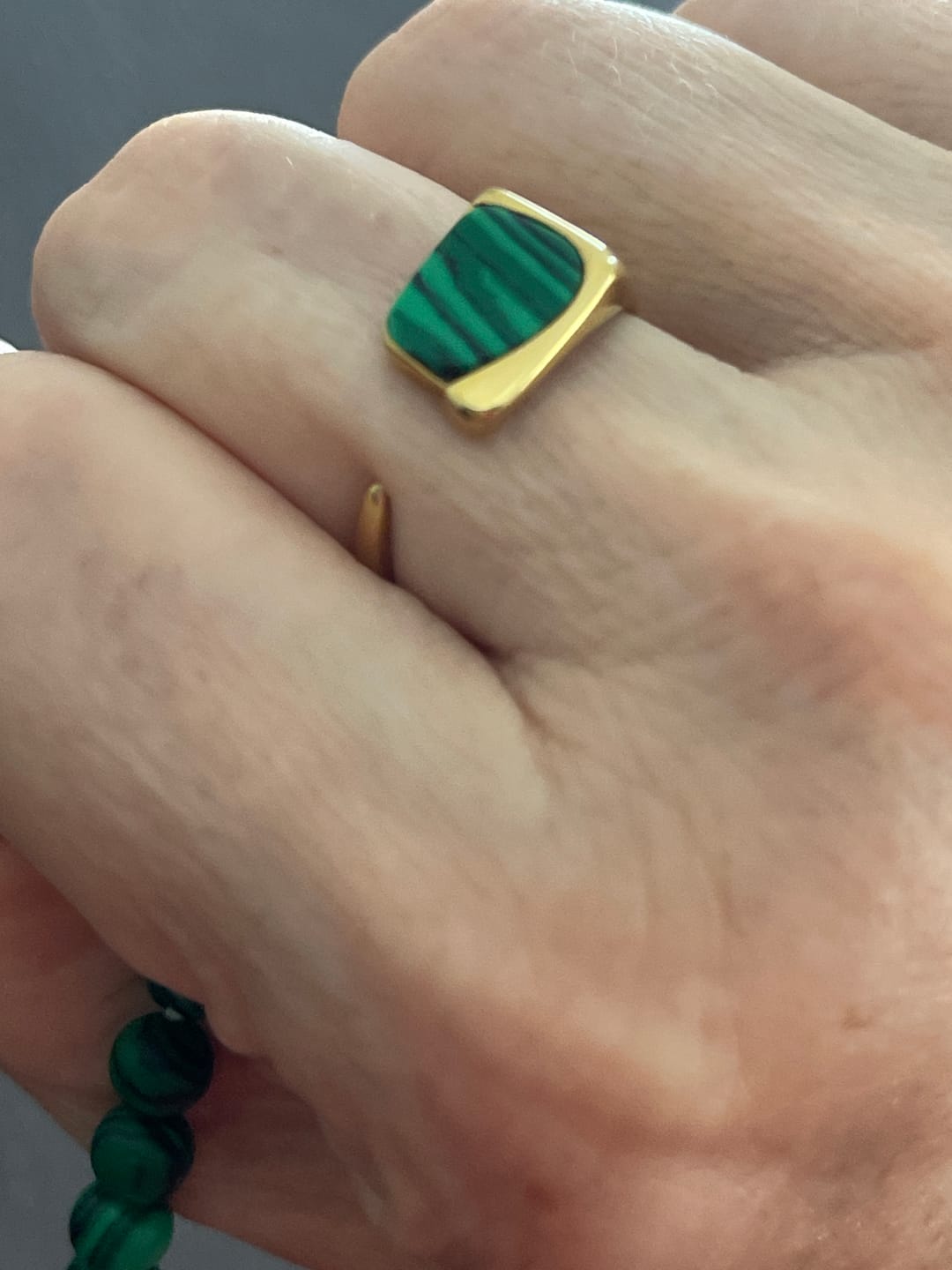 Customer photo review of Olivenorma Malachit Edelsteinring