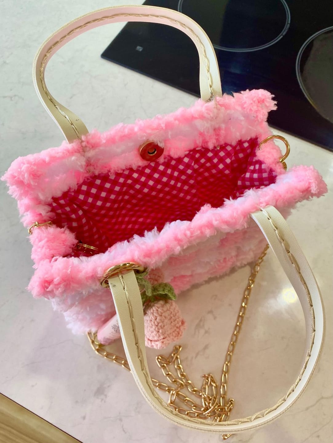 Customer photo review of Pink Gingham - Woven Tote Bag Kit