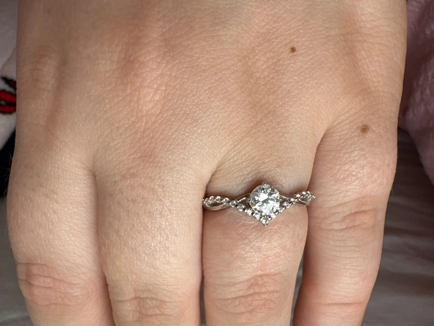 Customer photo review of Vivienne Crystal Silver Ring