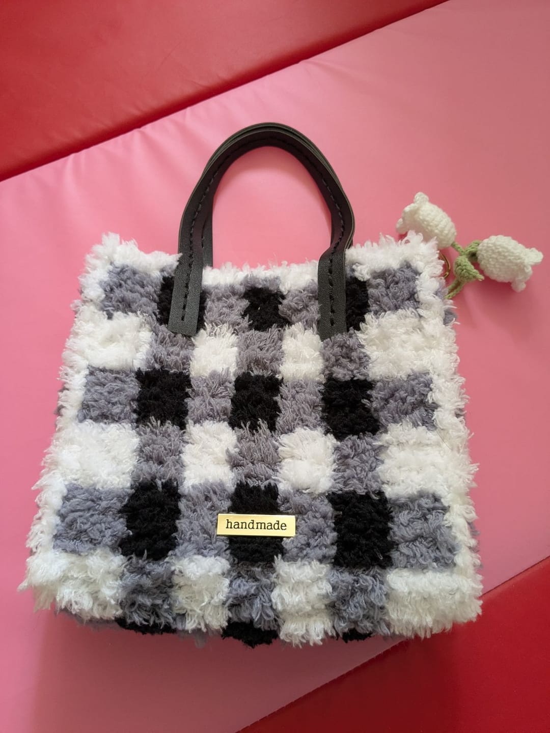 Customer photo review of Black Gingham - Woven Tote Bag Kit