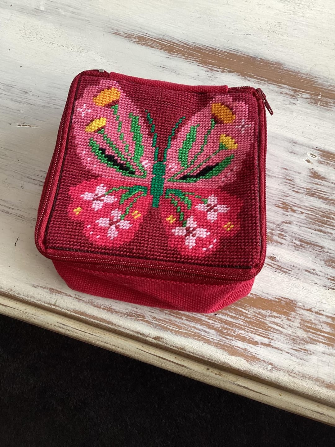 Customer photo review of Butterfly Bloom - Needlepoint Pouch Kit