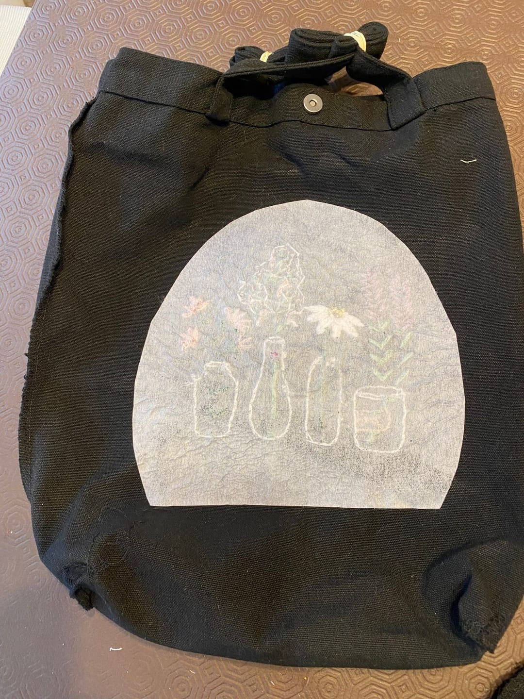 Customer photo review of GARDEN JARS - Embroidered Tote Bag Kit