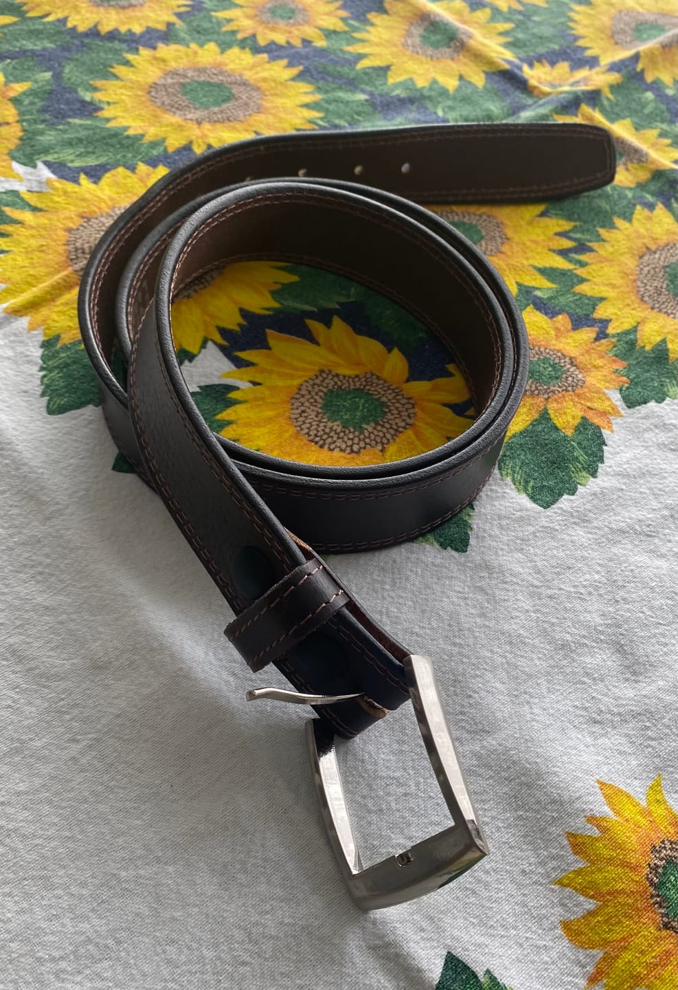 Customer photo review of The Milestone Belt - Brown Formal 100% Real Leather Belt Made in Canada