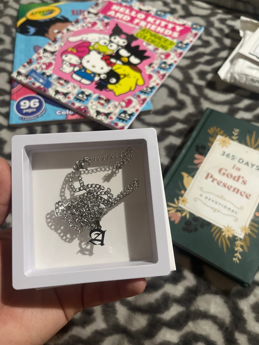 Customer photo review of Gothic Letter Necklace w/ Cuban Chain