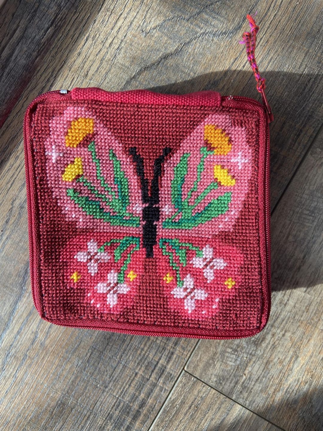 Customer photo review of Butterfly Bloom - Needlepoint Pouch Kit
