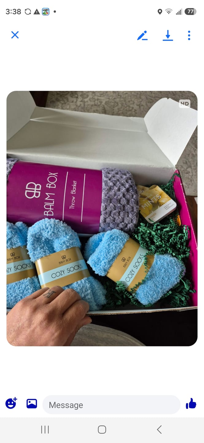 Customer photo review of Cozy Cancer Patient Socks (3-pack)