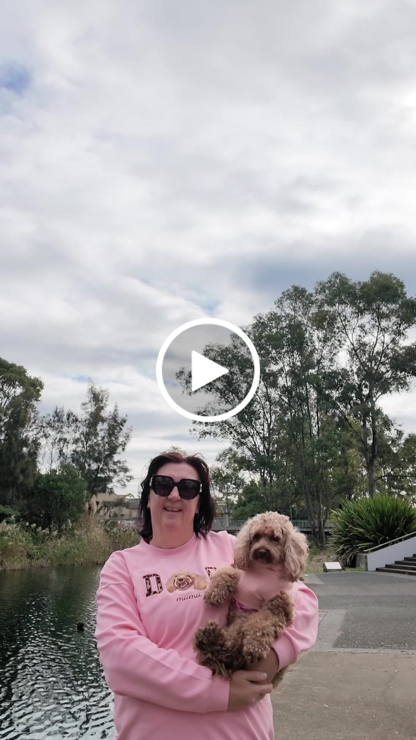 Customer video review of Custom DOG mama Embroidered Pet Portrait Sweatshirt