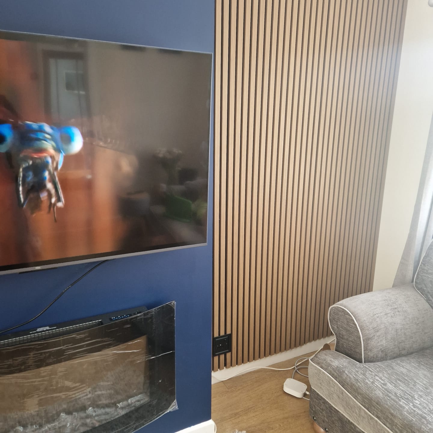 Customer photo review of Natural Oak Acoustic Wall Panel