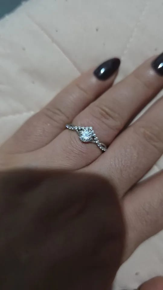 Customer photo review of Vivienne Crystal Silver Ring