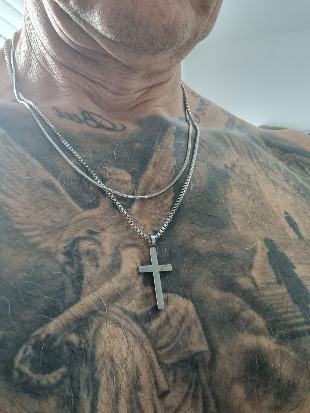 Customer photo review of Classic Cross Necklace Duo