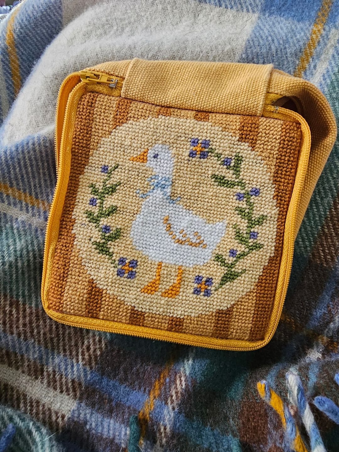 Customer photo review of Duck, Duck, Goose - Needlepoint Pouch Kit