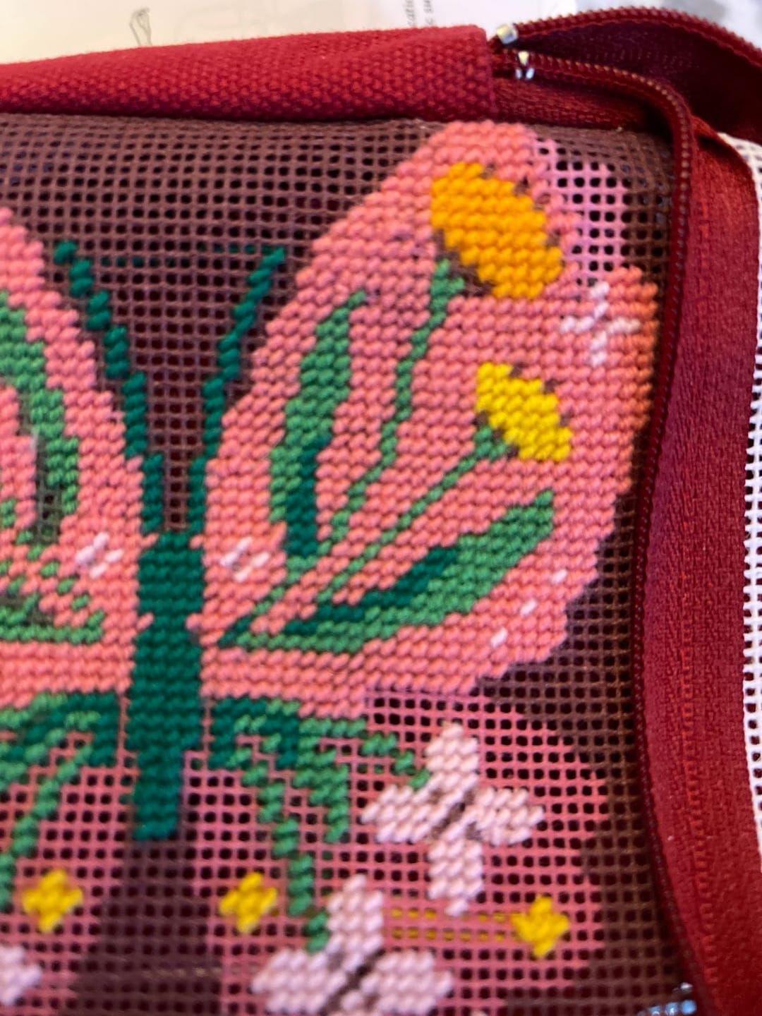 Customer photo review of Butterfly Bloom - Needlepoint Pouch Kit