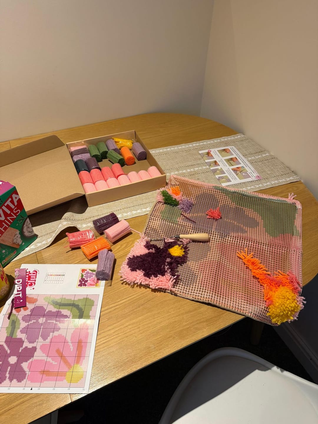 Customer photo review of PRETTY PETALS PINK - Latch Hook Cushion Kit