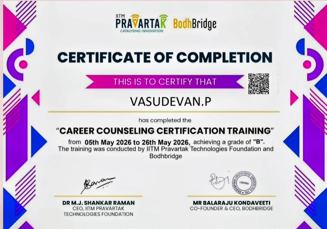 Customer photo review of Career Counselling Certification Exam | IITM Pravartak & BodhBridge | Online