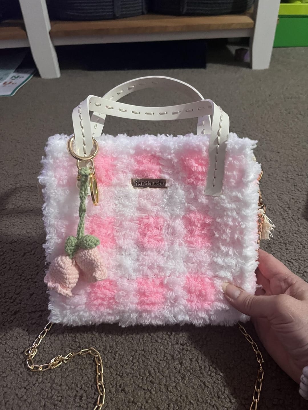 Customer photo review of Pink Gingham - Woven Tote Bag Kit