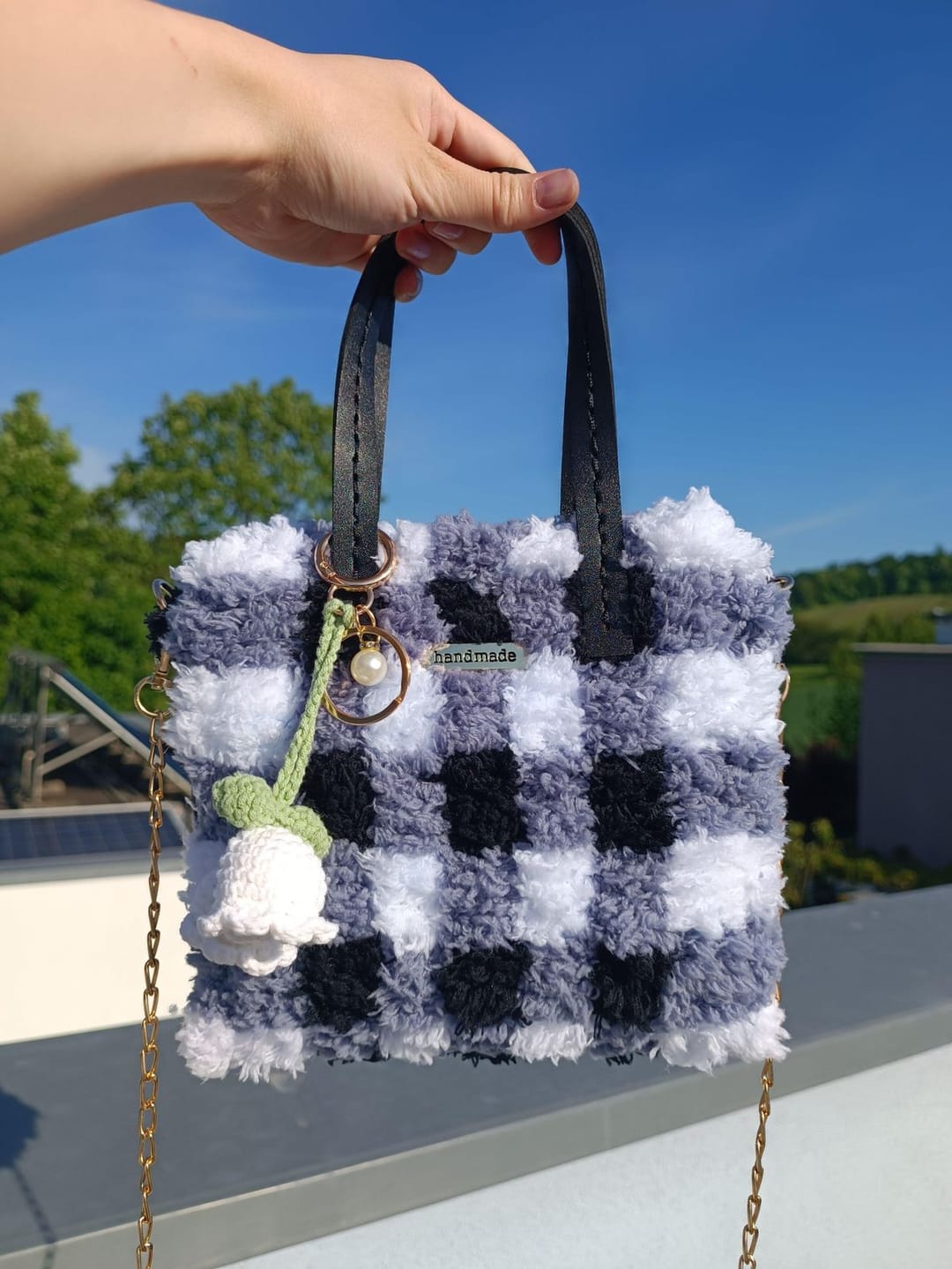 Customer photo review of Black Gingham - Woven Tote Bag Kit