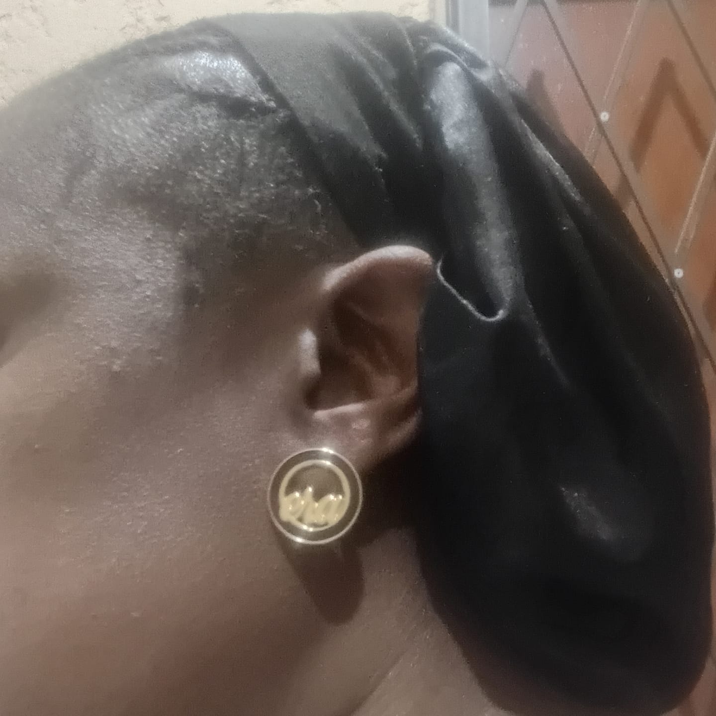 Customer photo review of Gold Diva Earrings