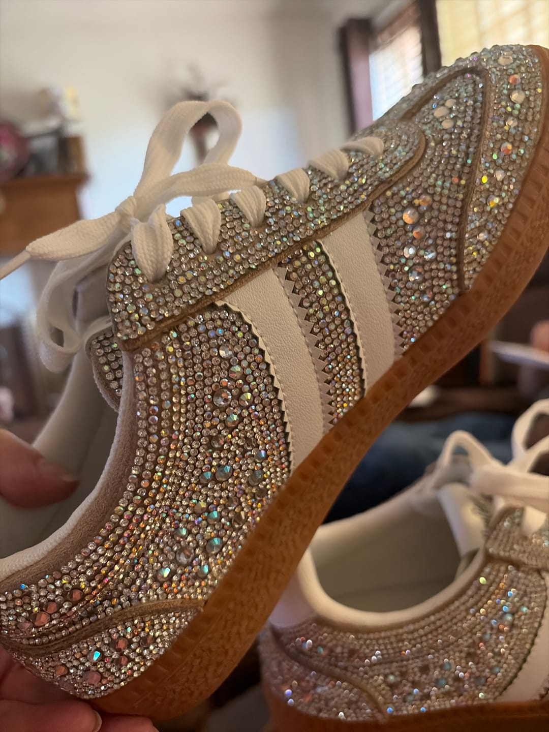 Customer photo review of Corky's Rhinestone Heads Up Sneakers
