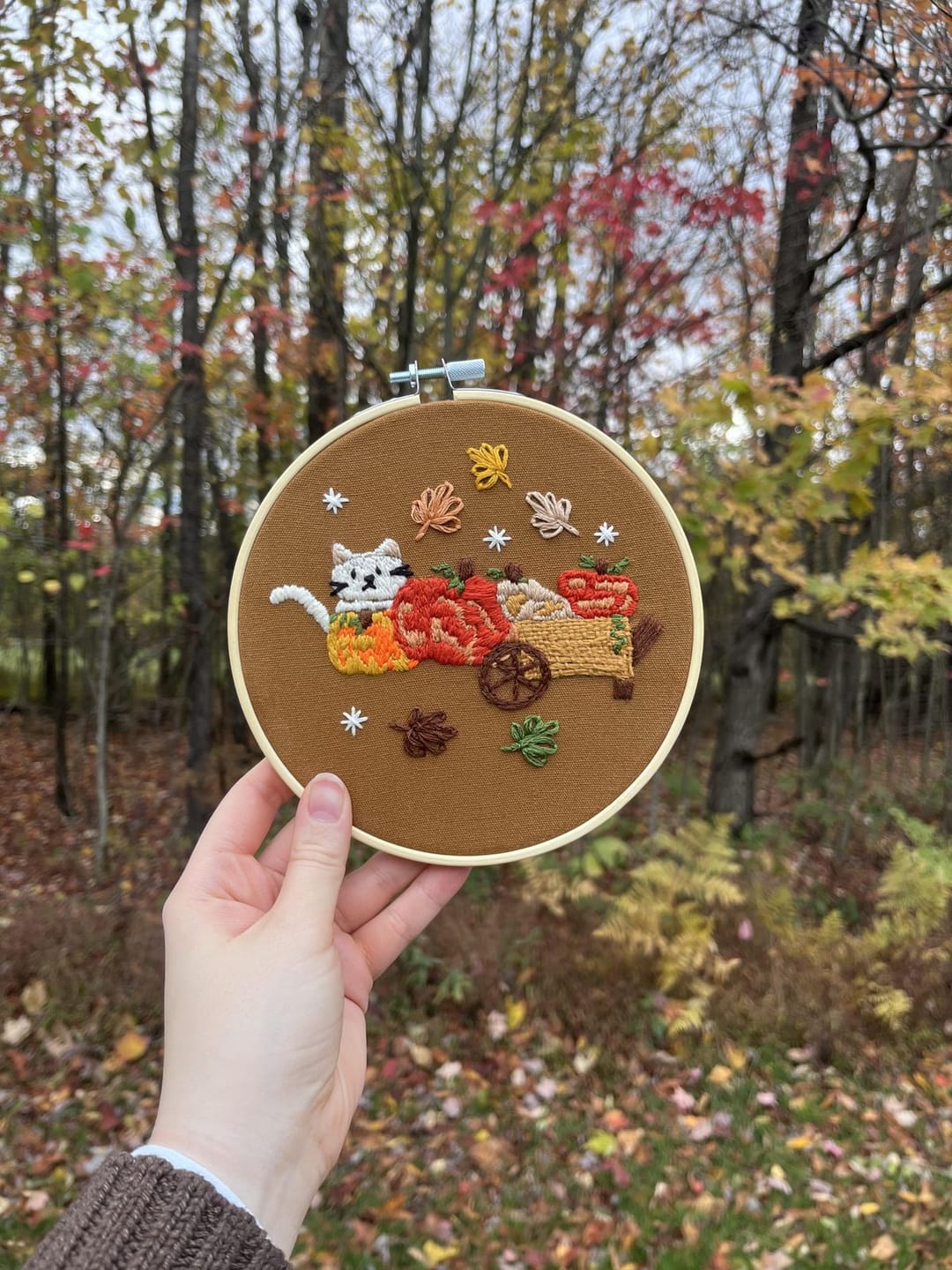 Customer photo review of CAT IN THE PATCH - Embroidery Kit