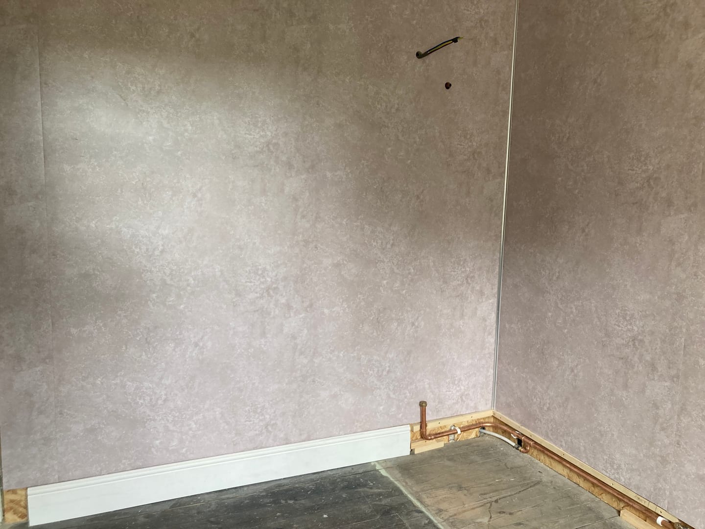 Customer photo review of Premium Beige Concrete Matt Shower Wall Panel - 1M x 2.4M