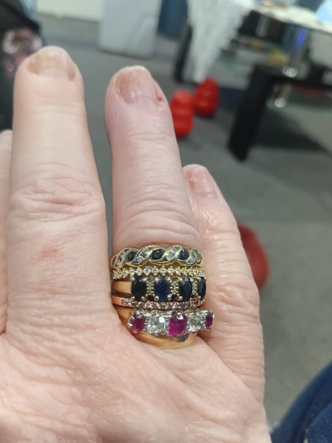 Customer photo review of The Isla Sapphire Engagement Ring