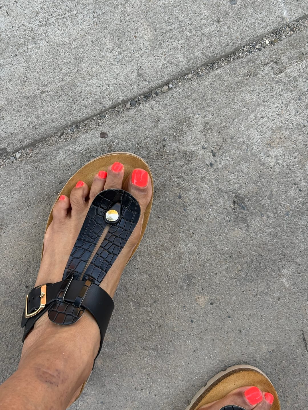 Customer photo review of Carmella Thong Sandals in Black