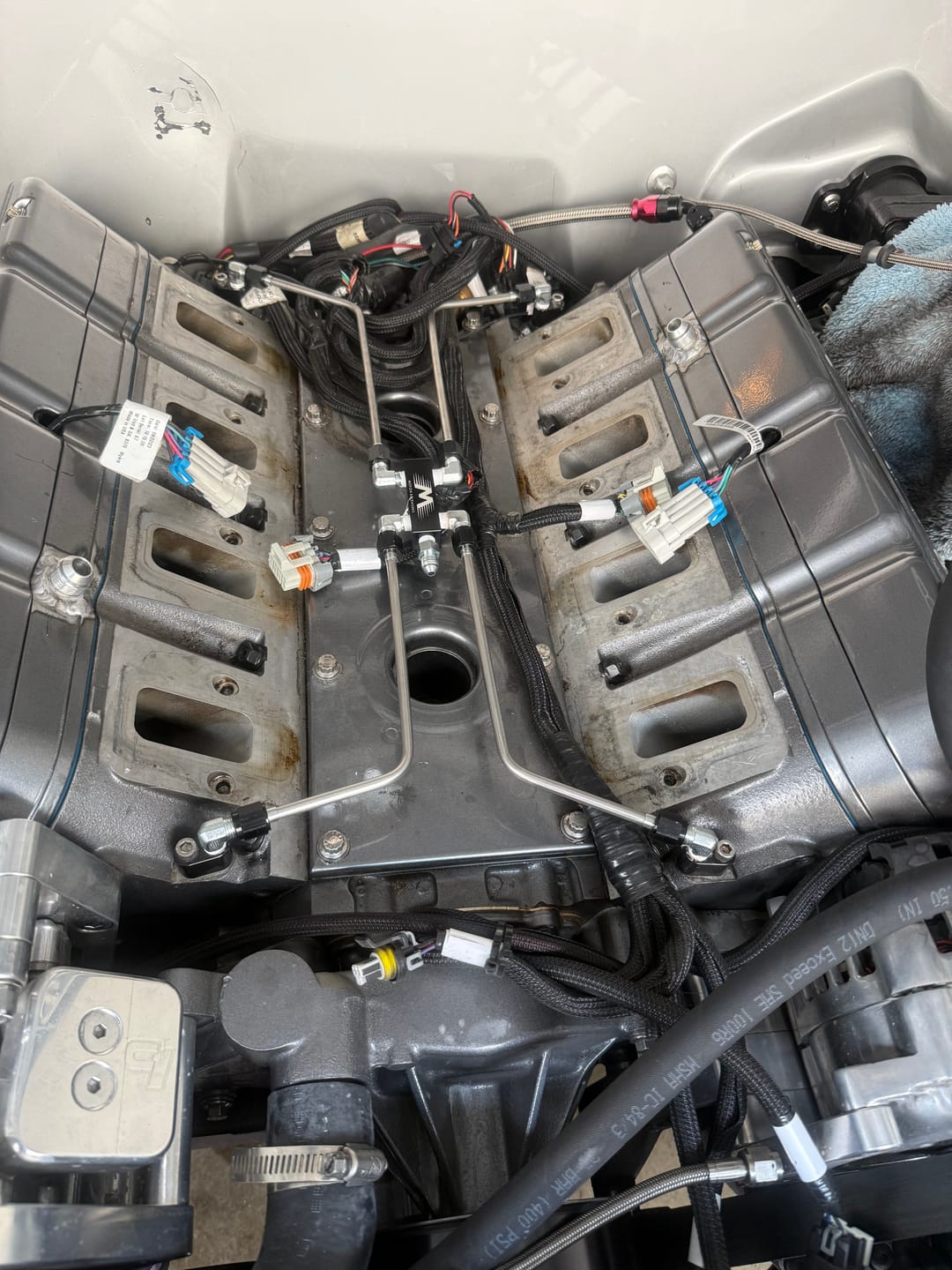Customer photo review of Motion Raceworks LS Stainless Coolant Crossover Steel Steam Vent Kit 10-10005