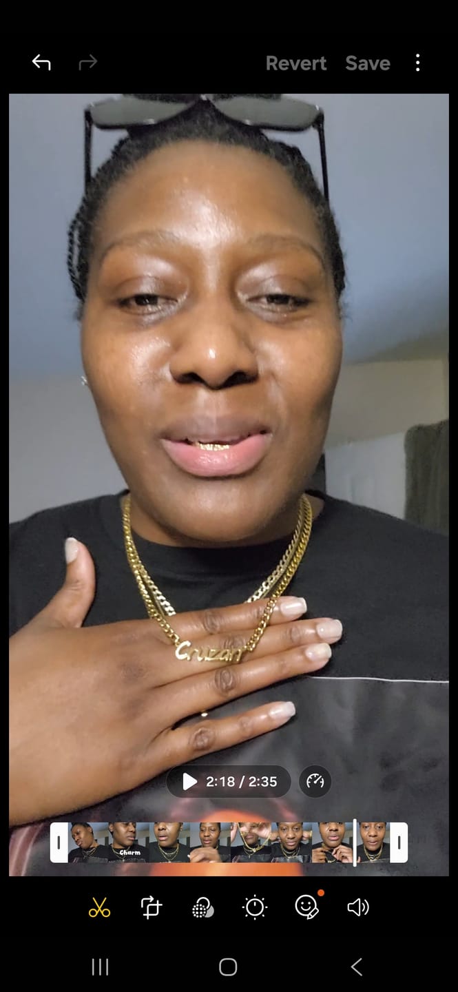 Customer photo review of Thick Nameplate Necklace w/ Cuban Chain