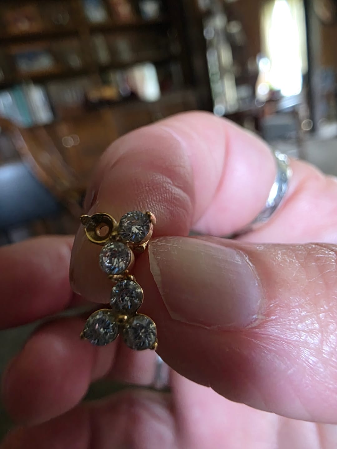 Customer photo review of Trinity Star Comfort Earrings — Gold