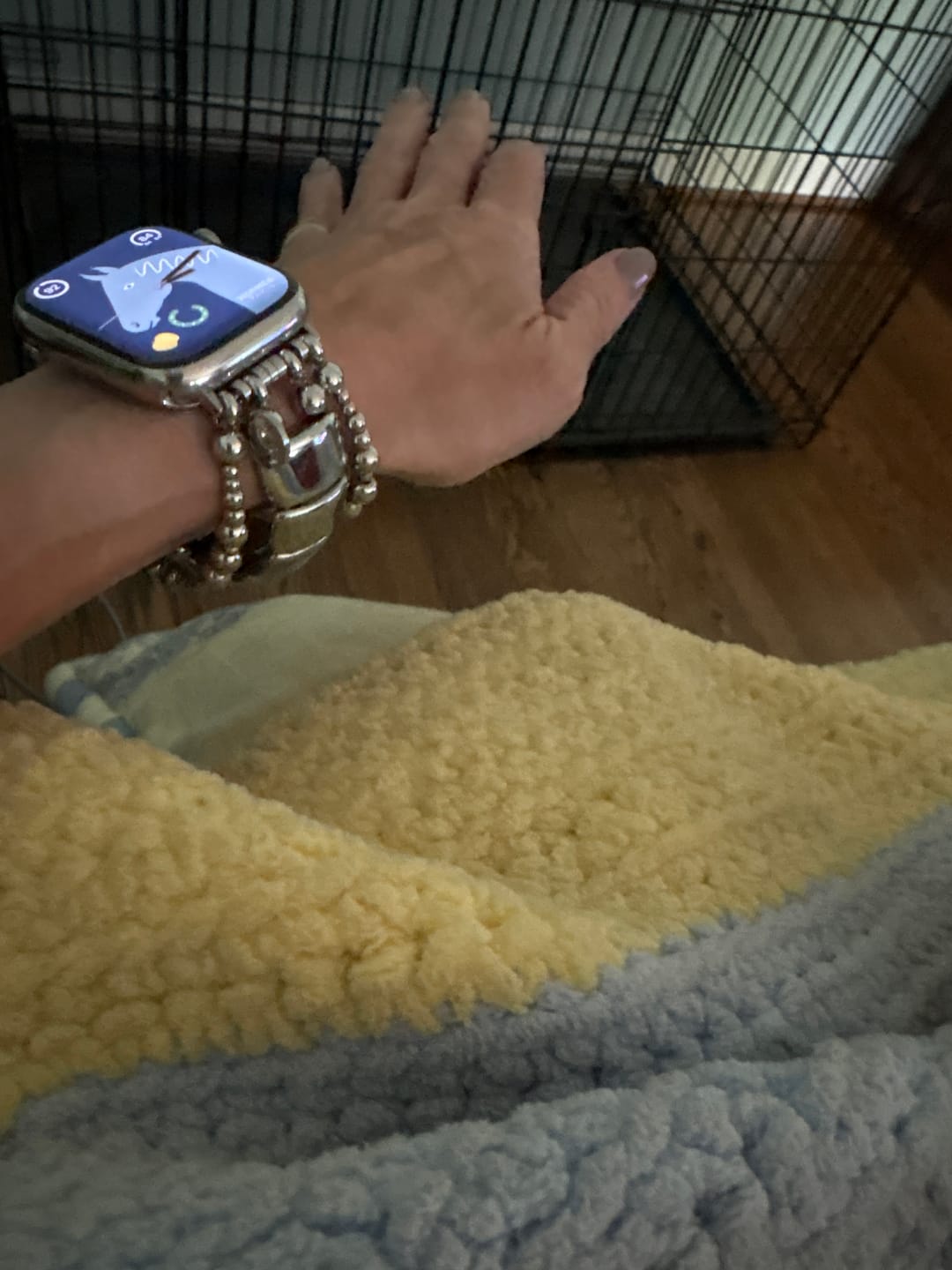 Customer photo review of Platinum Noir Stretch Apple Watch Strap