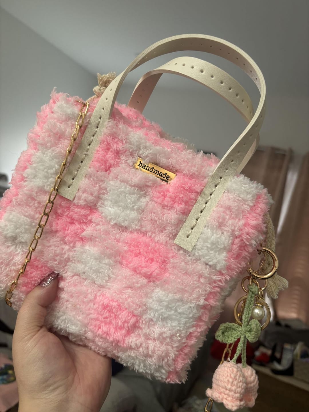 Customer photo review of Pink Gingham - Woven Tote Bag Kit