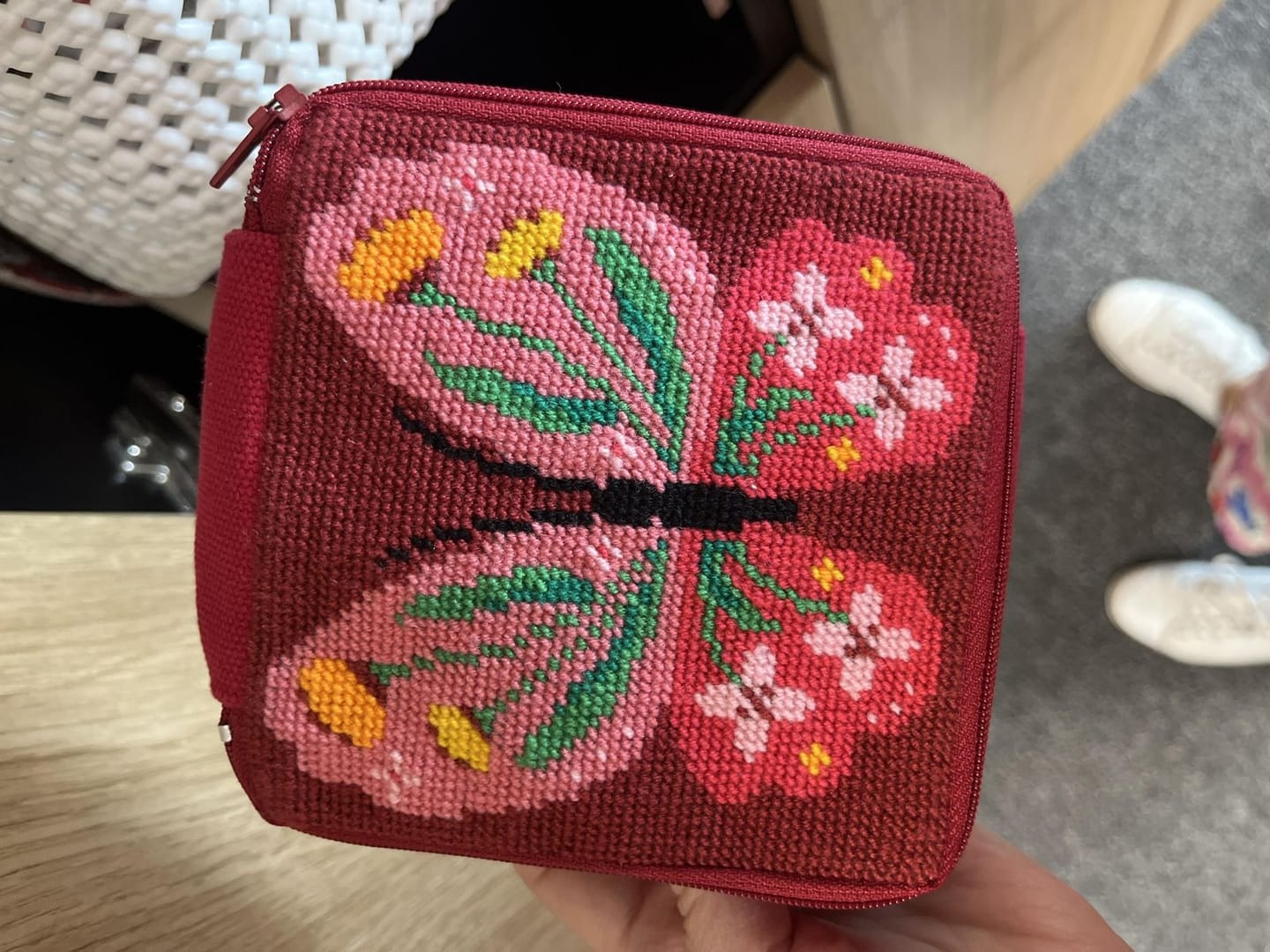 Customer photo review of Butterfly Bloom - Needlepoint Pouch Kit