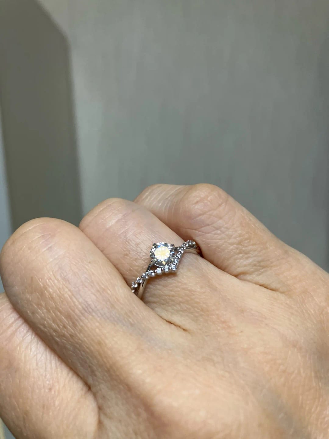Customer photo review of Vivienne Crystal Silver Ring