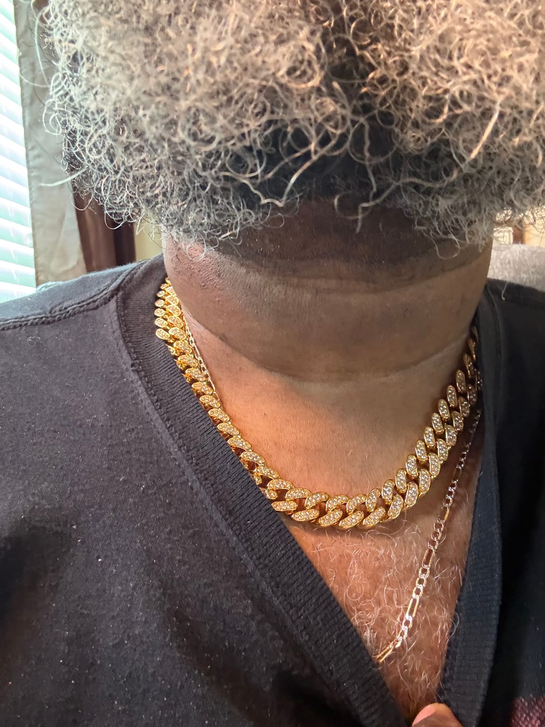 Customer photo review of 13mm Moissanite Cuban Chain - 18k Gold - D COLOR - VVS1