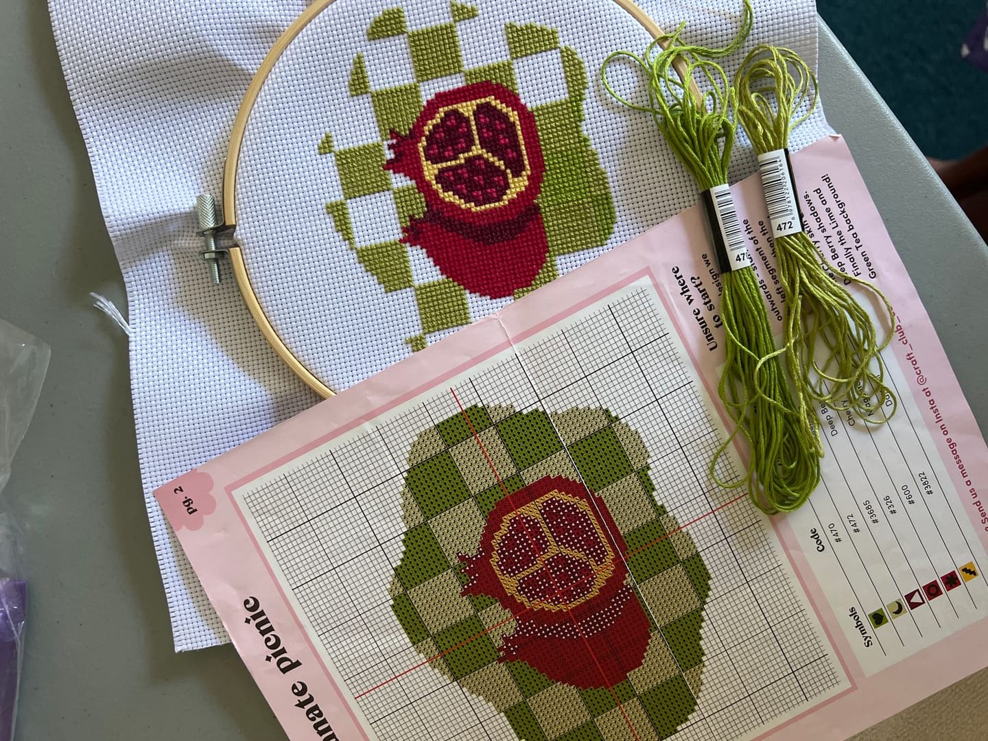 Customer photo review of POMEGRANATE PICNIC - Cross Stitch Kit