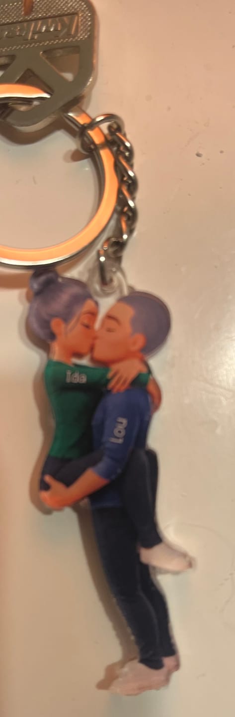 Customer photo review of Kissing Couple - Personalized Keychain, Gift for Couple
